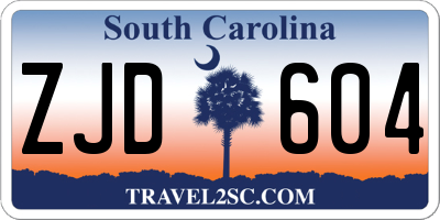 SC license plate ZJD604
