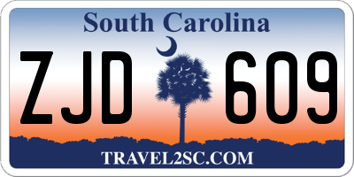 SC license plate ZJD609