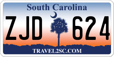 SC license plate ZJD624
