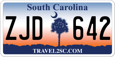 SC license plate ZJD642
