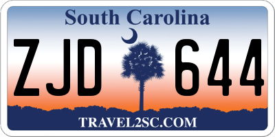SC license plate ZJD644