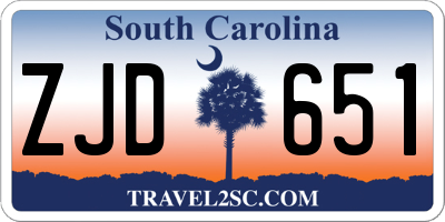 SC license plate ZJD651