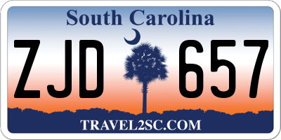 SC license plate ZJD657