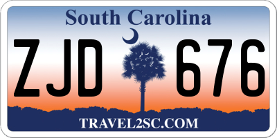 SC license plate ZJD676