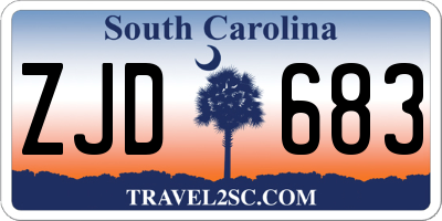 SC license plate ZJD683