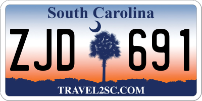 SC license plate ZJD691
