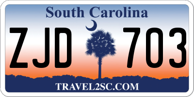SC license plate ZJD703