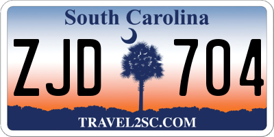 SC license plate ZJD704