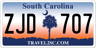 SC license plate ZJD707
