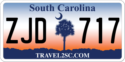 SC license plate ZJD717