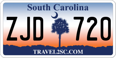 SC license plate ZJD720