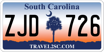 SC license plate ZJD726
