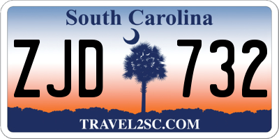 SC license plate ZJD732