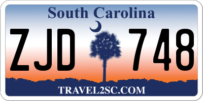 SC license plate ZJD748