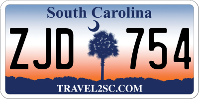 SC license plate ZJD754