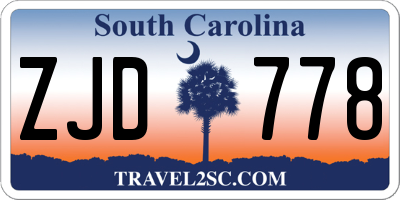 SC license plate ZJD778