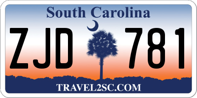 SC license plate ZJD781