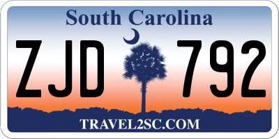 SC license plate ZJD792