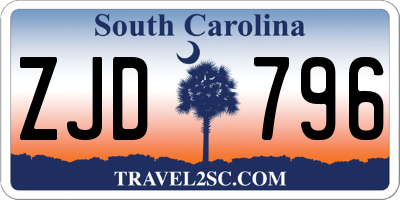 SC license plate ZJD796