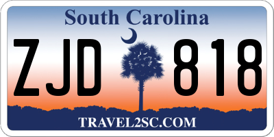 SC license plate ZJD818