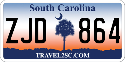 SC license plate ZJD864