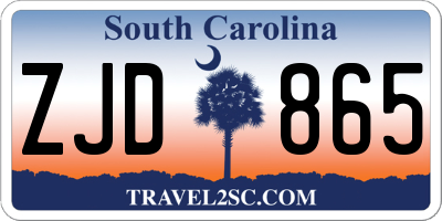 SC license plate ZJD865