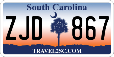 SC license plate ZJD867