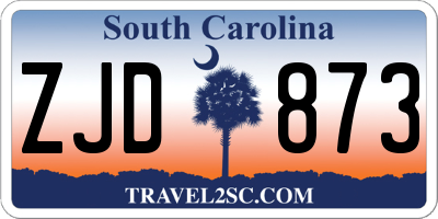 SC license plate ZJD873
