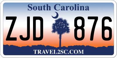SC license plate ZJD876
