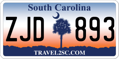 SC license plate ZJD893