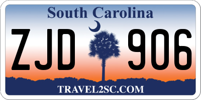 SC license plate ZJD906