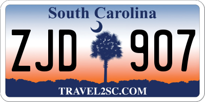 SC license plate ZJD907