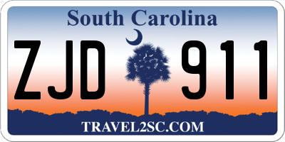 SC license plate ZJD911
