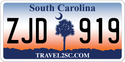 SC license plate ZJD919