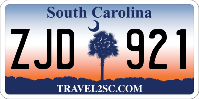 SC license plate ZJD921