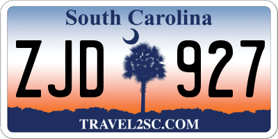 SC license plate ZJD927