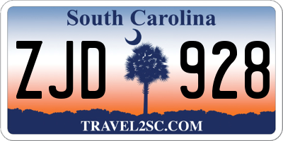 SC license plate ZJD928