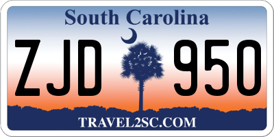 SC license plate ZJD950