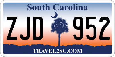 SC license plate ZJD952