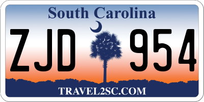 SC license plate ZJD954