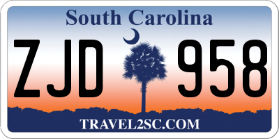 SC license plate ZJD958