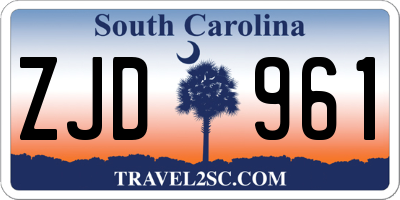 SC license plate ZJD961