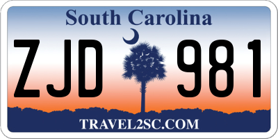SC license plate ZJD981