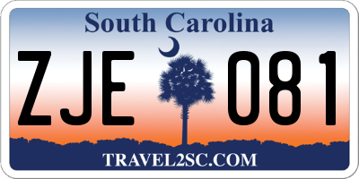 SC license plate ZJE081