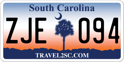 SC license plate ZJE094