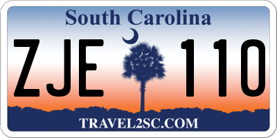 SC license plate ZJE110
