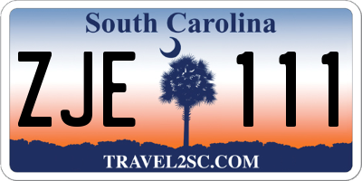 SC license plate ZJE111