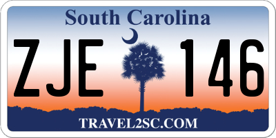 SC license plate ZJE146