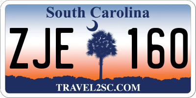 SC license plate ZJE160