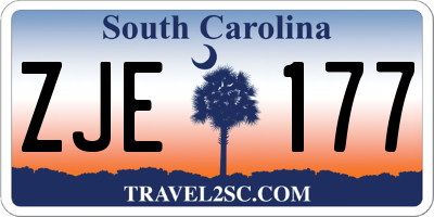 SC license plate ZJE177